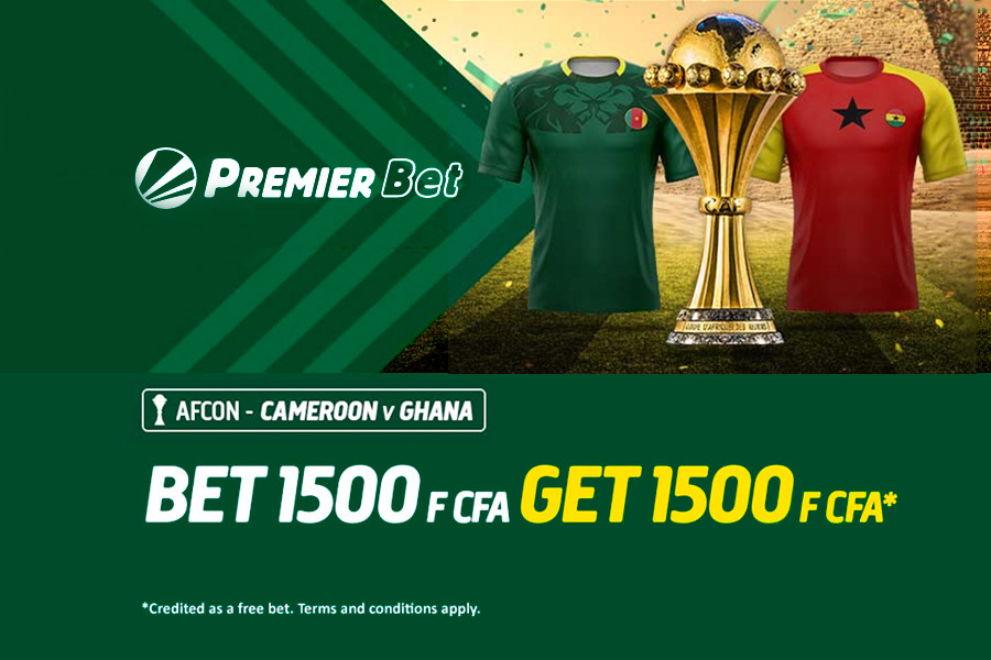 Placez un pari sur le match Cameroun - Ghana AFCON 2019 et obtenez 1500 F CFA en free bet! Placez un pari sur le match Cameroun - Ghana AFCON 2019 et obtenez 1500 F CFA en free bet!