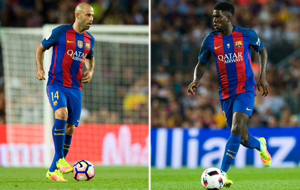 Umtiti bloque Mascherano au Barça Umtiti bloque Mascherano au Barça