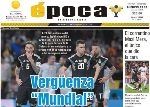 La presse enrage contre la sélection argentine La presse enrage contre la sélection argentine