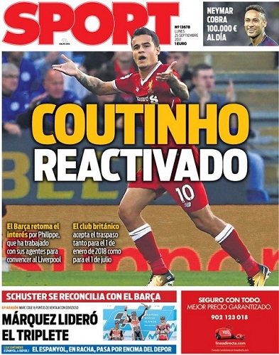 Liverpool OK pour laisser filer Coutinho en janvier