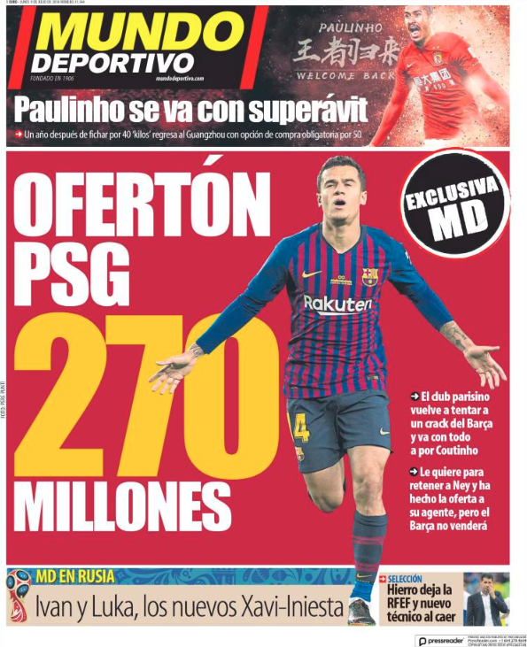 FC Barcelone - Mercato :Une offre de 270 M€ pour Coutinho FC Barcelone - Mercato :Une offre de 270 M€ pour Coutinho