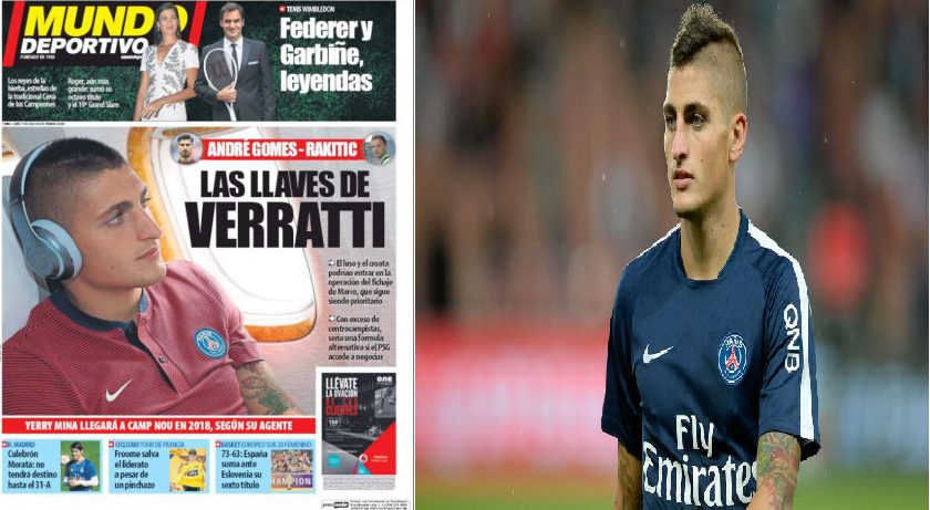 FC Barcelone – Mercato :Les deux joueurs que  Barcelone veut offrir à Paris en échange de Verratti
